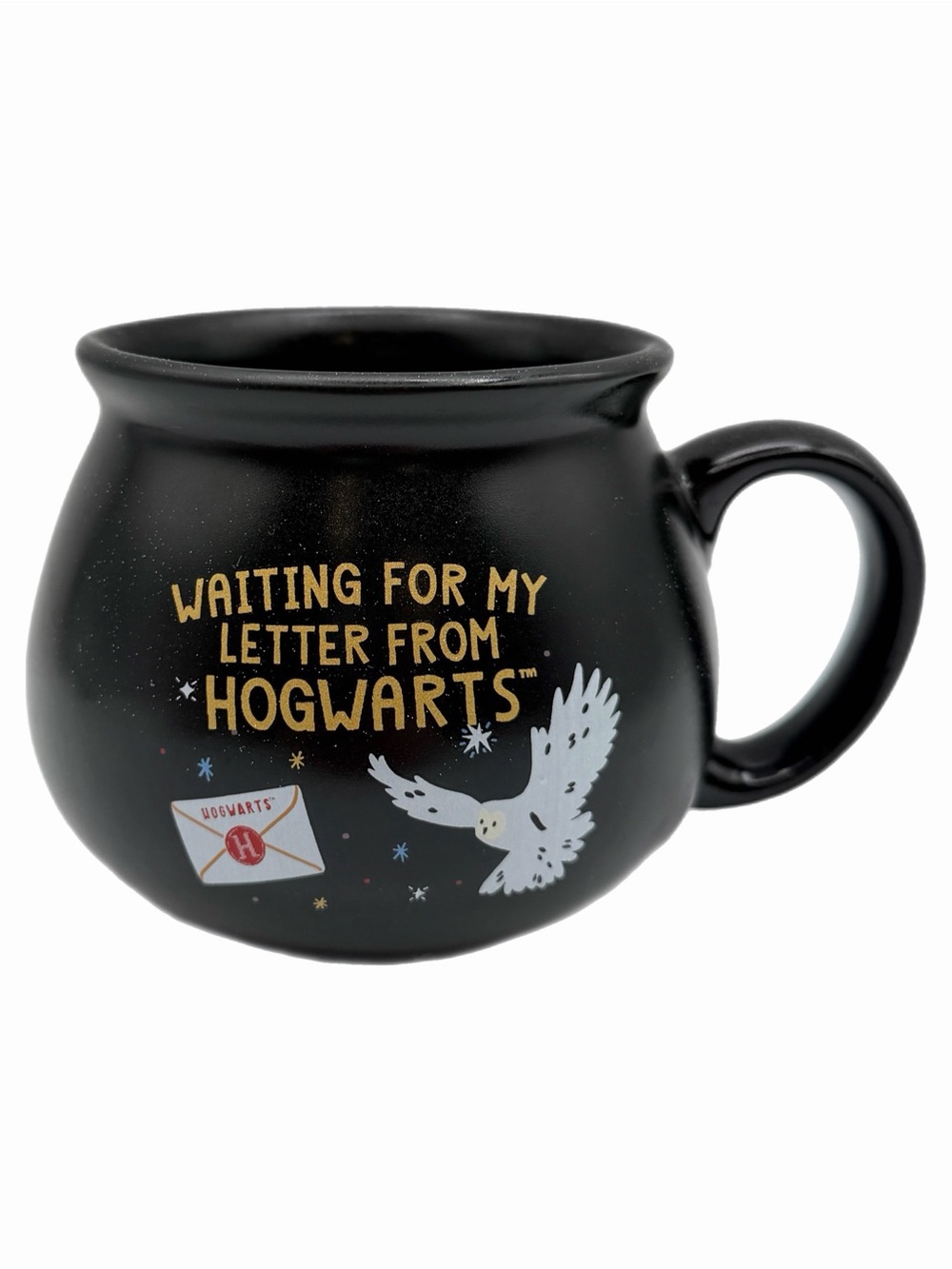 Harry Potter “Waiting for My Letter From Hogwarts” Black Cauldron Coffee Mug